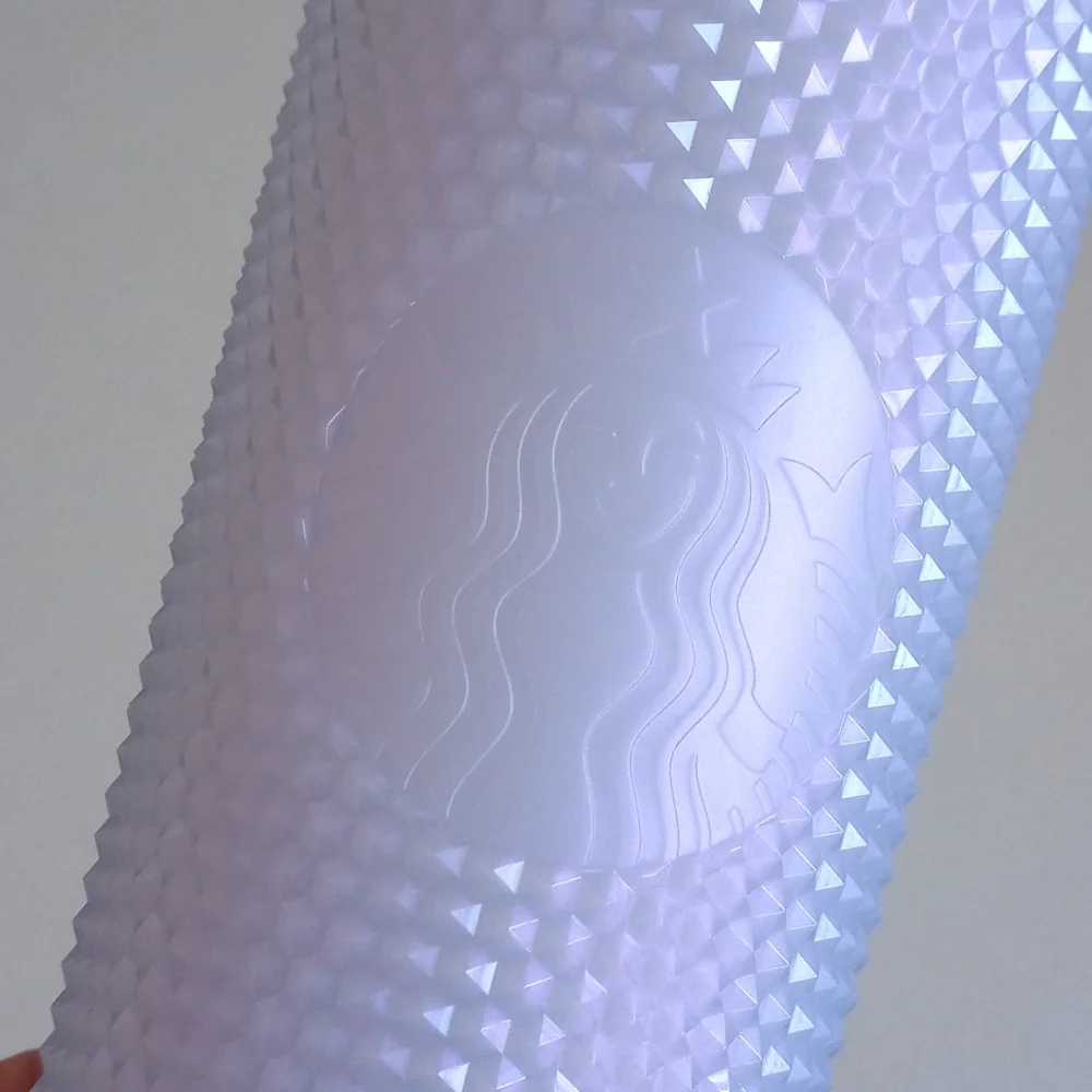 Starbucks Lavender Lilac Bling Studded 24oz Cold Cup Tumbler with Lid & Straw